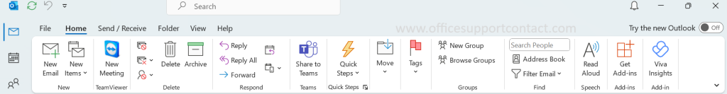Switch In Outlook Classic Ribbon for Office 365/2019/2021